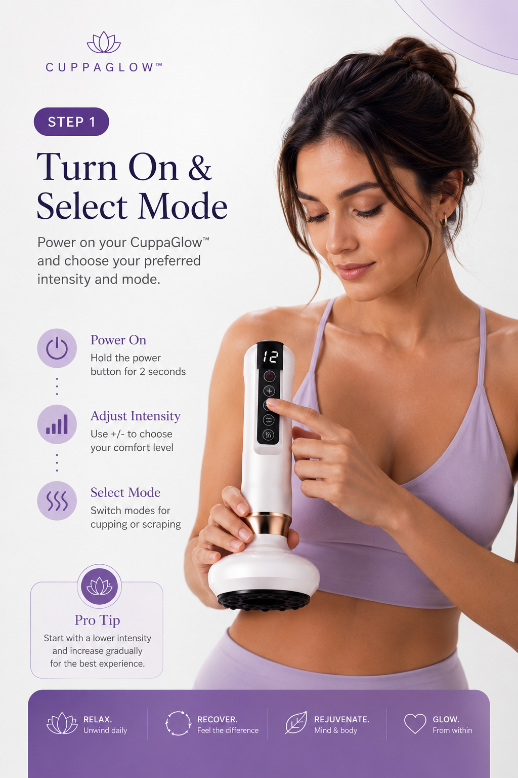 CuppaGlow™ Pro Smart Vacuum Cupping Massager